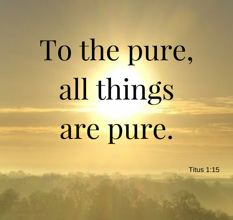to the pure all things are pure